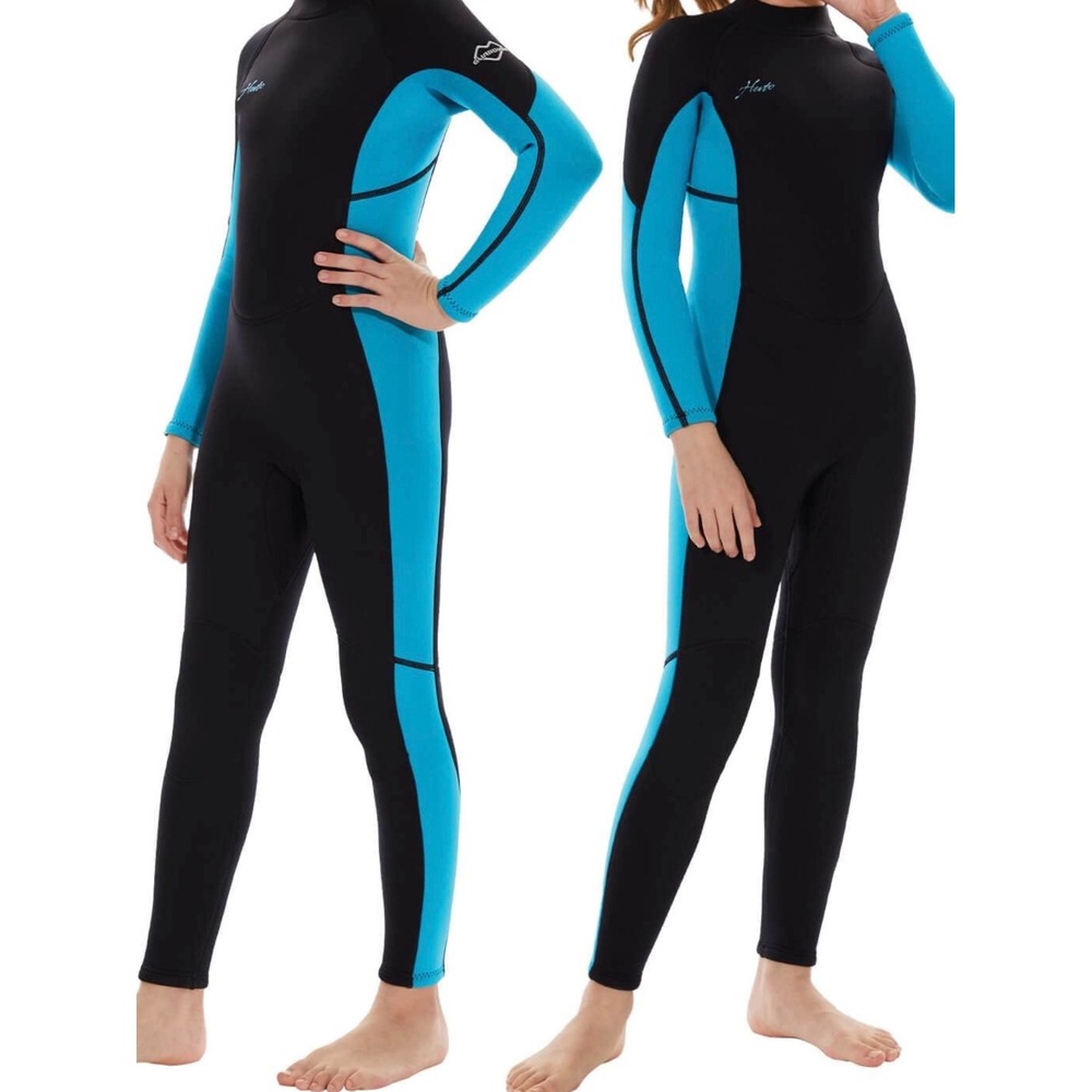 Hearto Wetsuit Youth Size 12 Black Cyan Excellent Full Body Neoprene Guardian